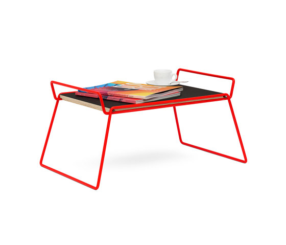 Bloch | Tray and Table, luminous orange RAL 2005 / Black | Trays | Magazin®