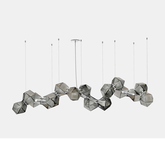 Welles Glass Long Chandelier 16 | Lámparas de suspensión | Gabriel Scott