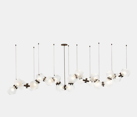 Welles Glass Long Chandelier 20 | Suspended lights | Gabriel Scott