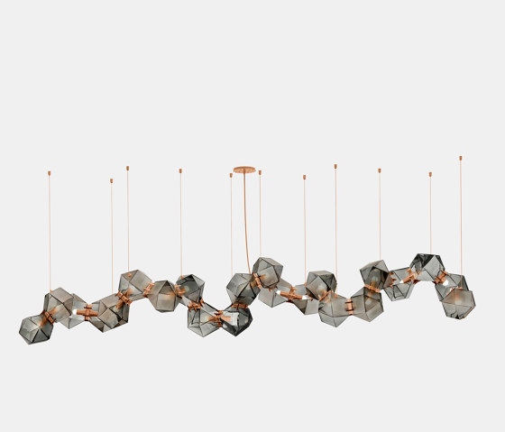 Welles Glass Long Chandelier 22 | Suspensions | Gabriel Scott