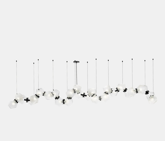 Welles Glass Long Chandelier 26 | Suspended lights | Gabriel Scott