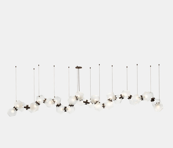 Welles Glass Long Chandelier 26 | Suspensions | Gabriel Scott