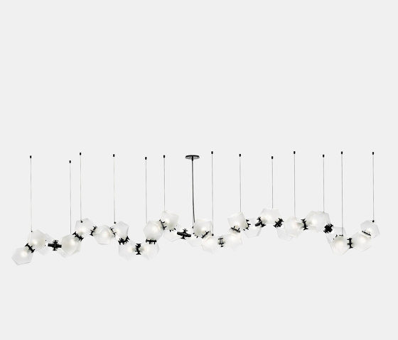 Welles Glass Long Chandelier 28 | Suspended lights | Gabriel Scott