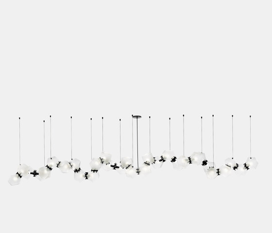 Welles Glass Long Chandelier 30 | Suspended lights | Gabriel Scott