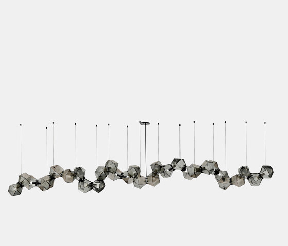 Welles Glass Long Chandelier 30 | Suspensions | Gabriel Scott