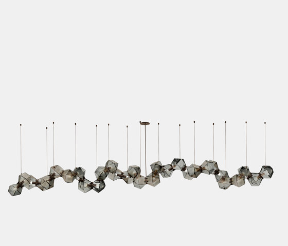 Welles Glass Long Chandelier 30 | Suspensions | Gabriel Scott