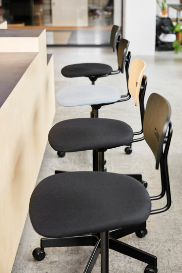 Ray@Work | Upholstered Ergonomic Light-task Chair with Flexible Seat and wooden back | Sedie | GreyFox