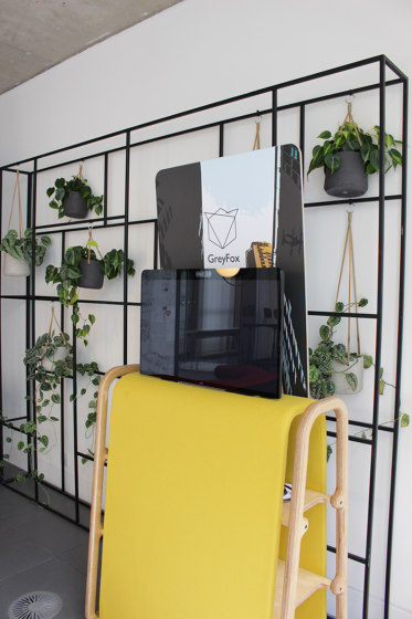 The Vault | Mobile Powered Hub with DTen Screen and storage shelves | Armoires & chariots média | GreyFox