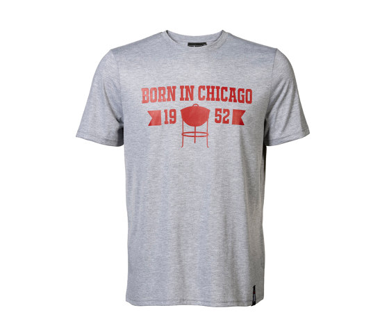 T-shirt pour Hommes « Born in Chicago » – Gris S/ML/XL XX-Large | Lifestyle | Weber