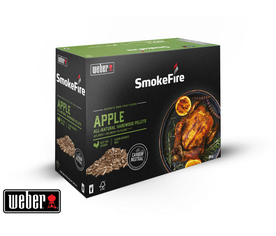Apple All-Natural Hardwood Pellets 8kg | Barbeque grill accessories | Weber