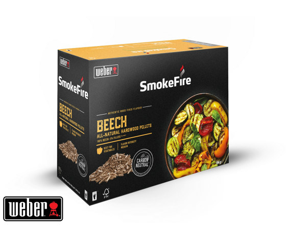 Beech All-Natural Hardwood Pellets 8kg | Barbeque grill accessories | Weber