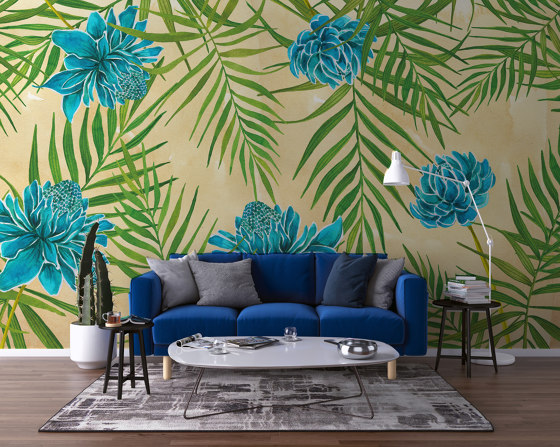 Blooming | Sky Blue Blooming | Wall coverings / wallpapers | Ambientha