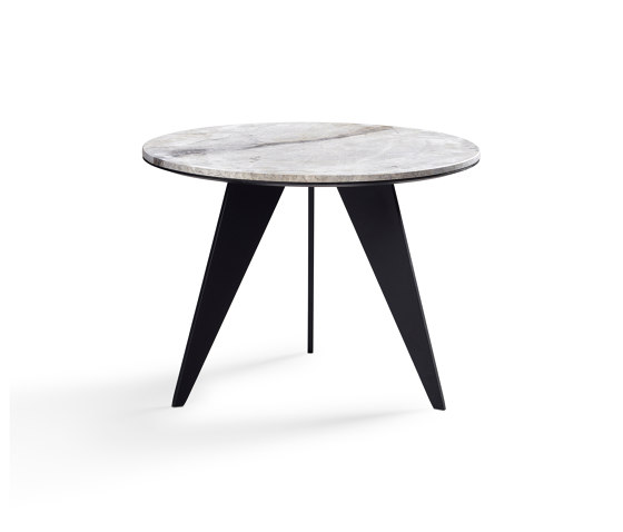 Emerald Side Table Matt Black + Marble Silverroots Top | Tavolini alti | DAMI Luxury Interior