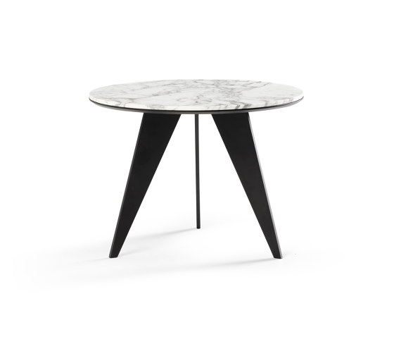 Emerald Side Table Matt Black + Marble Arrabescato Top | Mesas auxiliares | DAMI Luxury Interior