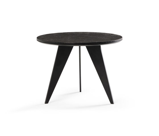 Emerald Side Table Matt Black + Black Python Top | Side tables | DAMI Luxury Interior