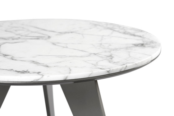 Emerald Side Table High Gloss Metal + Marble Arrabescato | Side tables | DAMI Luxury Interior