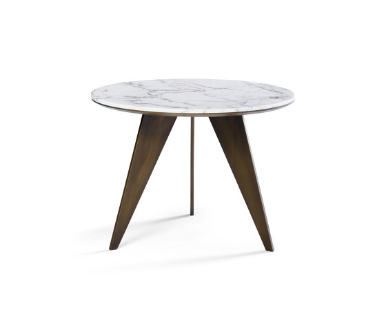 Emerald Side Table Brown Brass + Marble Arrabescato Top | Side tables | DAMI Luxury Interior