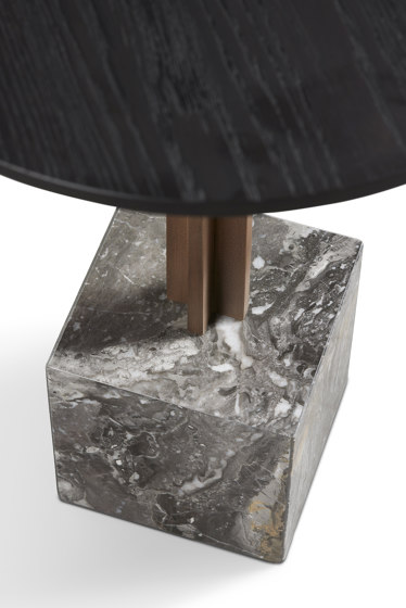 Onyx Side Table Marble Base + Metal Lacquer + Brushed Oak Top | Tavolini alti | DAMI Luxury Interior