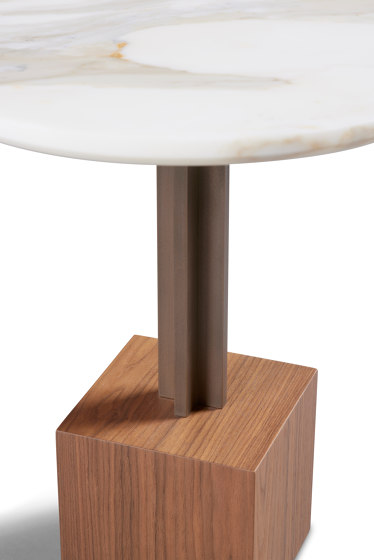 Onyx Side Table Walnut Base + Metal Lacquer + Marble Arrabescato Top | Tavolini alti | DAMI Luxury Interior