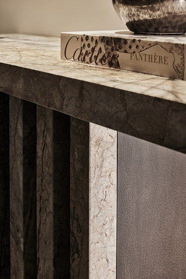 Orion Console Table Marble Silverroots + Matrix Metal Lacquer | Consolle | DAMI Luxury Interior