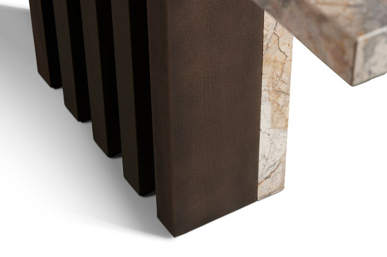 Orion Console Table Marble Silverroots + Matrix Metal Lacquer | Tables consoles | DAMI Luxury Interior