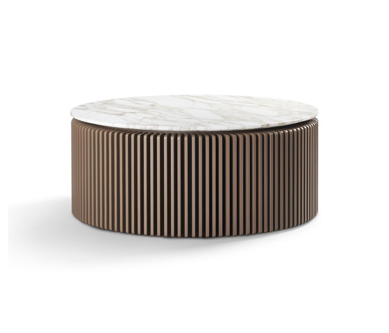 Pearl Coffee Table Caramel Ultra Matt Frame + Marble Calacatta Top | Tavolini bassi | DAMI Luxury Interior
