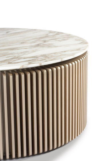 Pearl Coffee Table Caramel Ultra Matt Frame + Marble Calacatta Top | Tables basses | DAMI Luxury Interior
