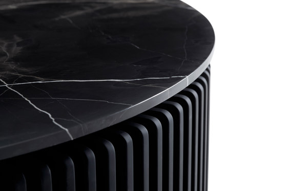 Pearl Coffee Table Softtouch Black + Marble Café Amaro Top | Tables basses | DAMI Luxury Interior