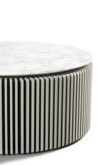 Pearl Coffee Table Softtouch Warm Beige Frame + Marble Calacatta Oro Top | Tavolini bassi | DAMI Luxury Interior