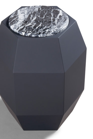Sapphire Side Table Softtouch Black + Marble Alpi Verde Top | Side tables | DAMI Luxury Interior
