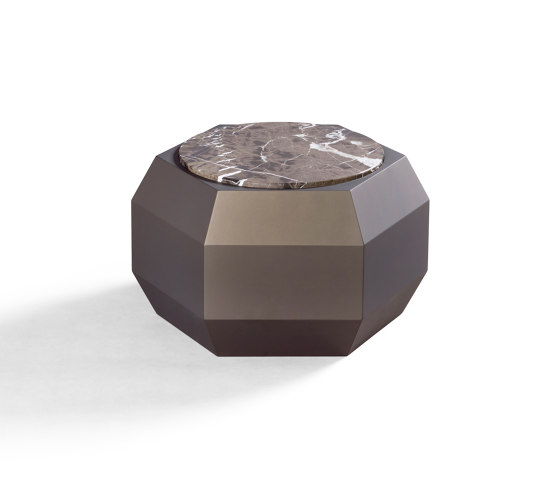 Sapphire Side Table Softtouch Bronze + Marble Café Amaro Top | Mesas de centro | DAMI Luxury Interior