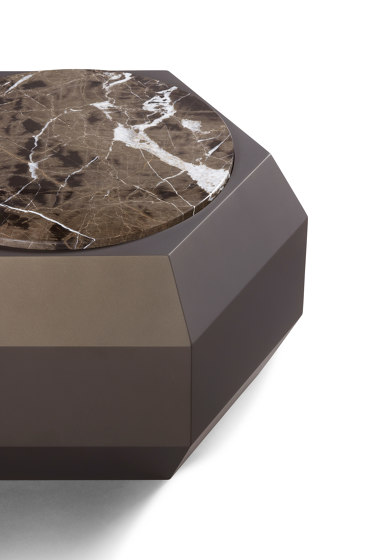 Sapphire Side Table Softtouch Bronze + Marble Café Amaro Top | Tavolini bassi | DAMI Luxury Interior
