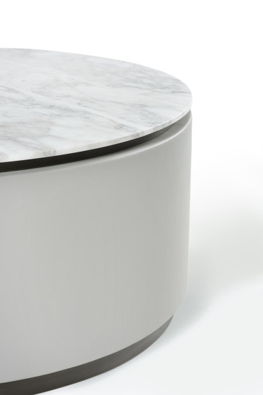 Topaz Coffee Table Soft Leather Stone + Marble Arrabescato Top | Tables basses | DAMI Luxury Interior