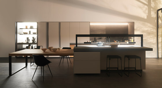 Genius Loci | Tactile Elm with Drawer in Tech Ceramic | Fitted kitchens | Valcucine