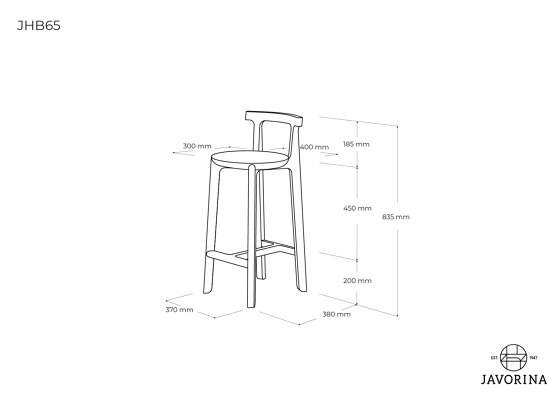 Juro | Barstool with back JHB65 C | Counter stools | Javorina