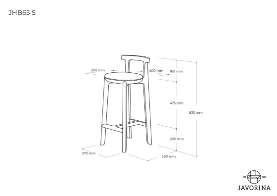 Juro | Barstool with back JHB65 S N | Counter stools | Javorina