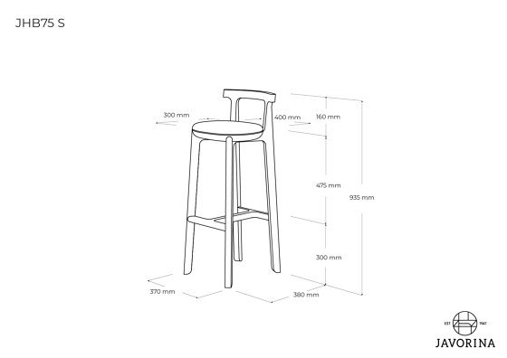 Juro | Barstool with back JHB75 S N | Bar stools | Javorina