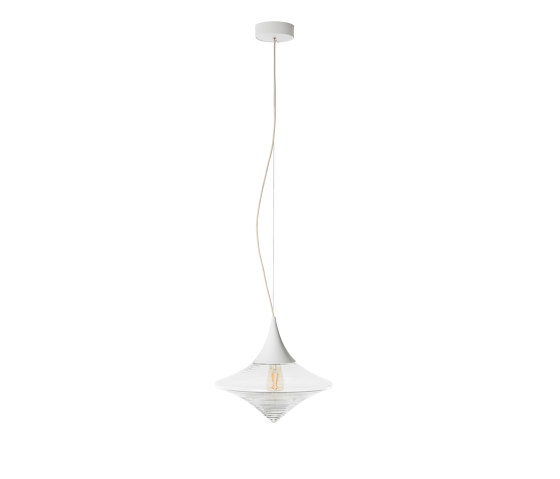 Disca S Cristal & Matt White | Suspended lights | Hind Rabii