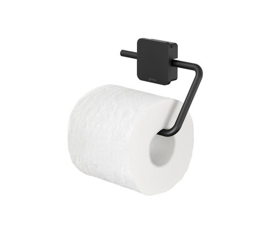 Topaz Black | Toilet roll holder without cover Black | Paper roll holders | Geesa