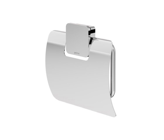 Topaz Chrome | Toilet roll holder with cover Chrome | Paper roll holders | Geesa
