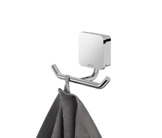 Topaz Chrome | Towel hook double Chrome | Towel rails | Geesa