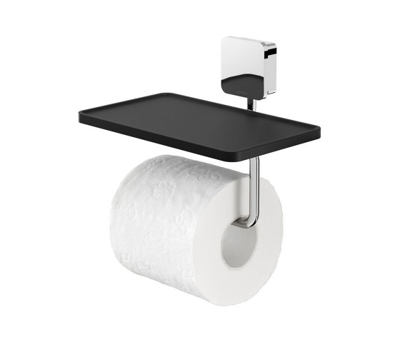 Topaz Chrome | Porte-rouleau papier toilette avec tablette Chrome | Tablettes / Supports tablettes | Geesa