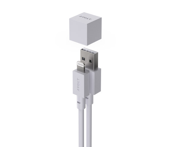 CABLE 1 USB A to Lightning Silicone MFi charging cable, 1.8m - GOTLAND GRAY | USB power sockets | Avolt