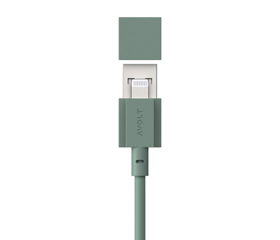 CABLE 1 USB A to Lightning Silicone MFi charging cable, 1.8m - OAK GREEN | USB power sockets | Avolt