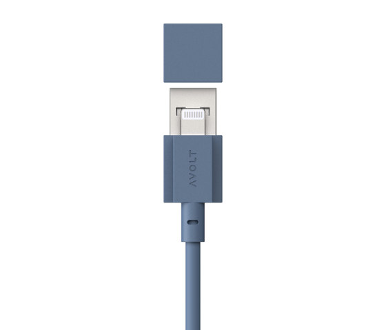 CABLE 1 USB A to Lightning Silicone MFi charging cable, 1.8m - OCEAN BLUE | Prise USB | Avolt
