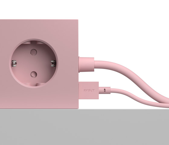 CABLE 1 USB A to Lightning Silicone MFi charging cable, 1.8m - OLD PINK | USB power sockets | Avolt