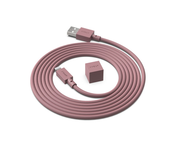 CABLE 1 USB A to Lightning Silicone MFi charging cable, 1.8m - RUSTY RED | Enchufes USB | Avolt
