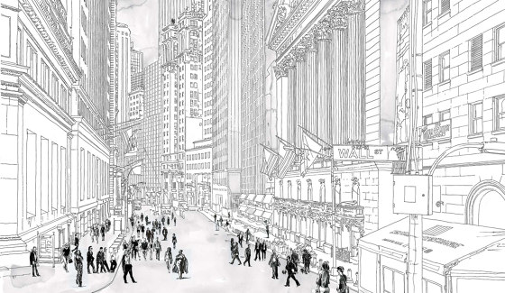 Wall Street Crowded 1 | Wall art / Murals | TECNOGRAFICA