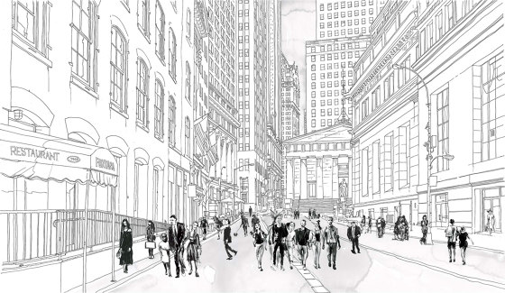 Wall Street Crowded 2 | Wandbilder / Kunst | TECNOGRAFICA