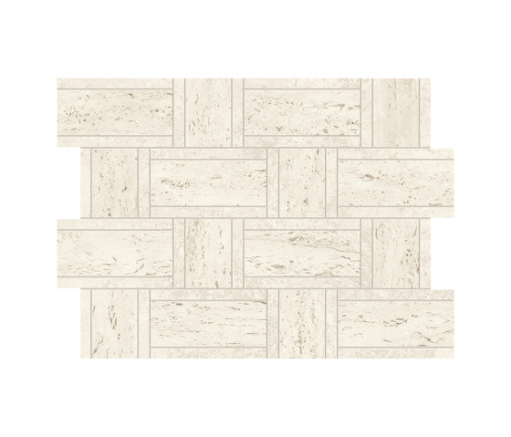 Marvel Travertine White Mosaico Basketweave | Mosaïques céramique | Atlas Concorde